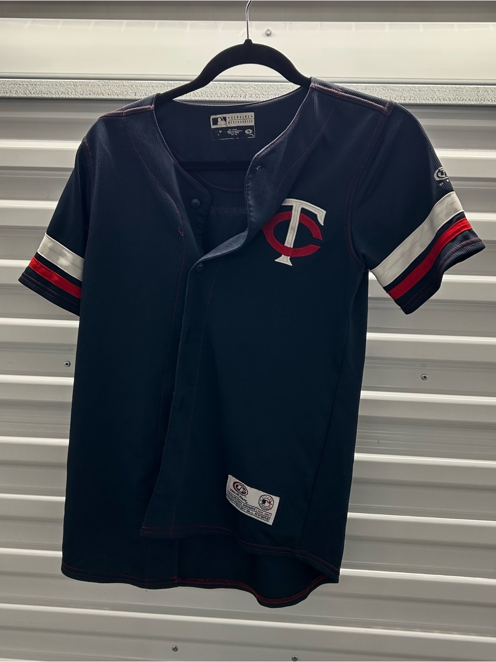 Minnesota Twins Navy Short-Sleeve Button Baseball Jersey